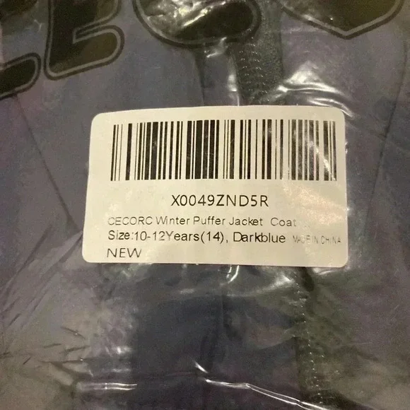 New Cecorc Boy’s Puffer Jacket Coat Dark Blue Size 10-12 NWT - Picture 10 of 10